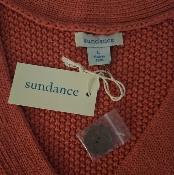 NWT Sundance Boho Coral Kenzie Cable Knit Sweater Vest Tank Cotton Blend L - Picture 5 of 7